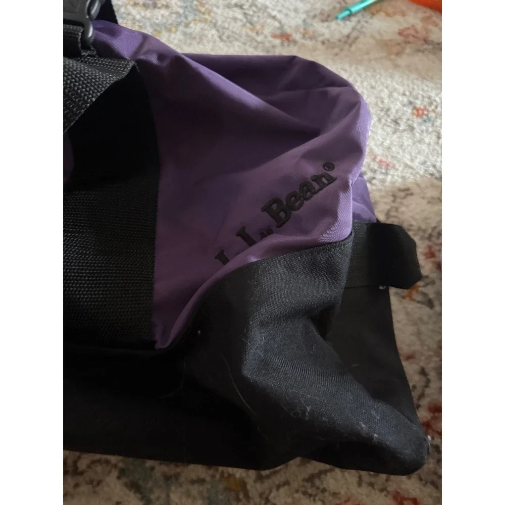 LL Bean Adventure Duffle Bag Purple Black Large Travel Gym Bag Sarah Vintage